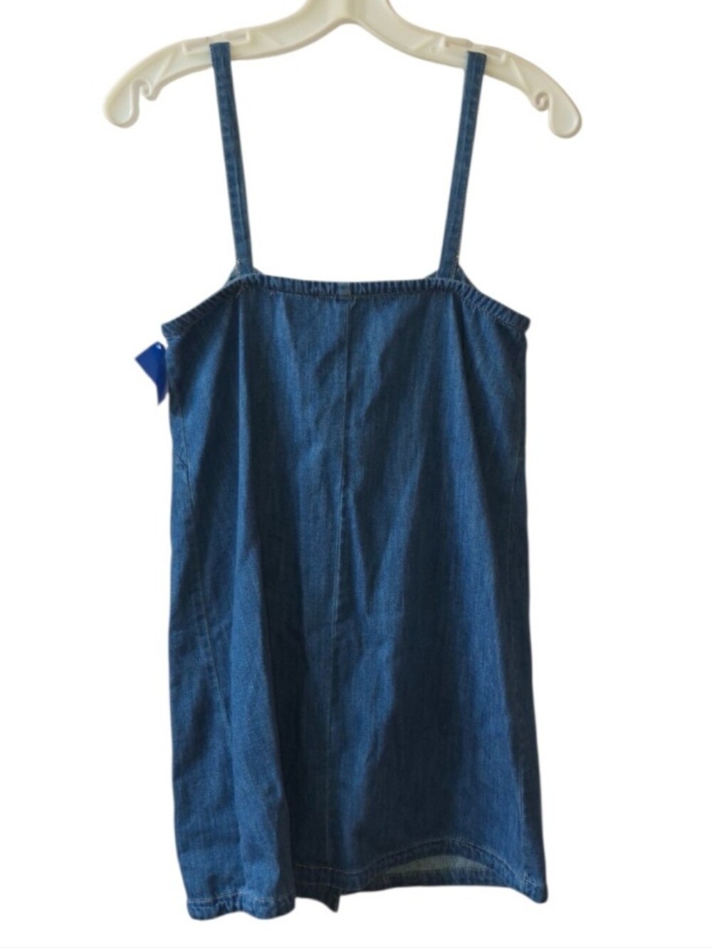 J.Crew Denim Mini Dress XS Blue 100% Cotton Button Front Chambray Shift Dress - Picture 2 of 6